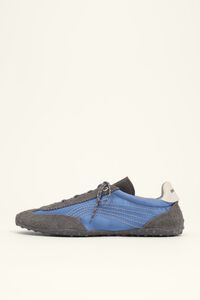 Blue suede and satin 13 22 sneaker