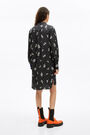 Black Pop-Stars midi shirt dress Black Pop-Stars midi shirt dress