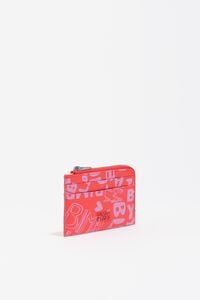 Pink tomato leather card holder/coin purse