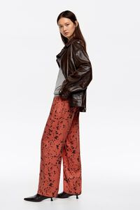 Brown Lynx straight leg trousers, no waistband