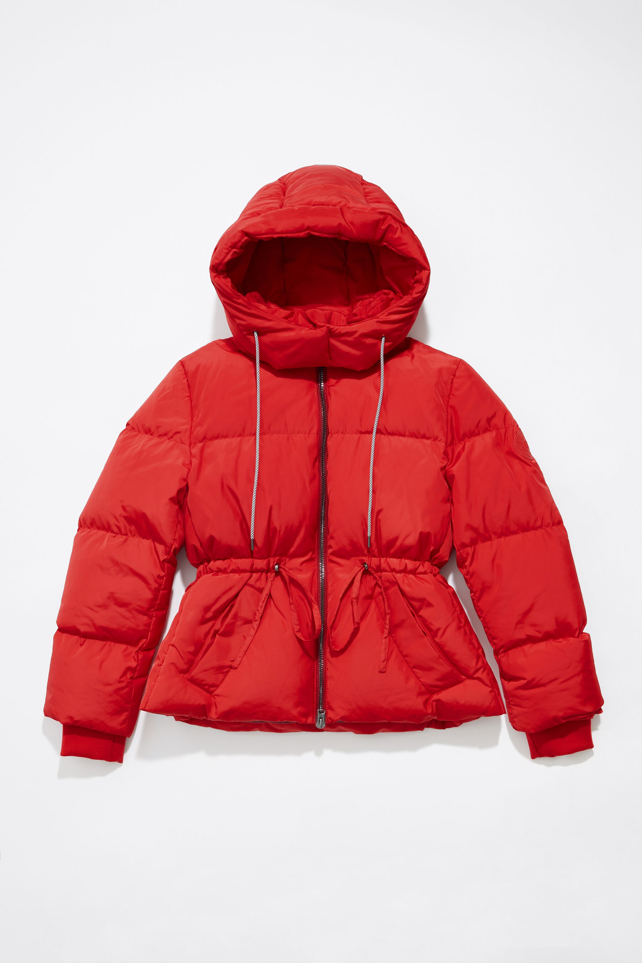 Red puffer jacket bershka cheap