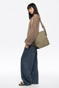 Large taupe nylon Carlino bag