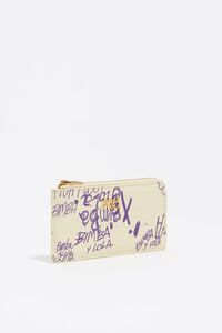 Yellow and purple Bimba logo card holder/coin purse