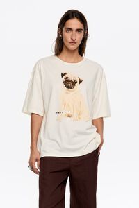 Ivory pug logo T-shirt
