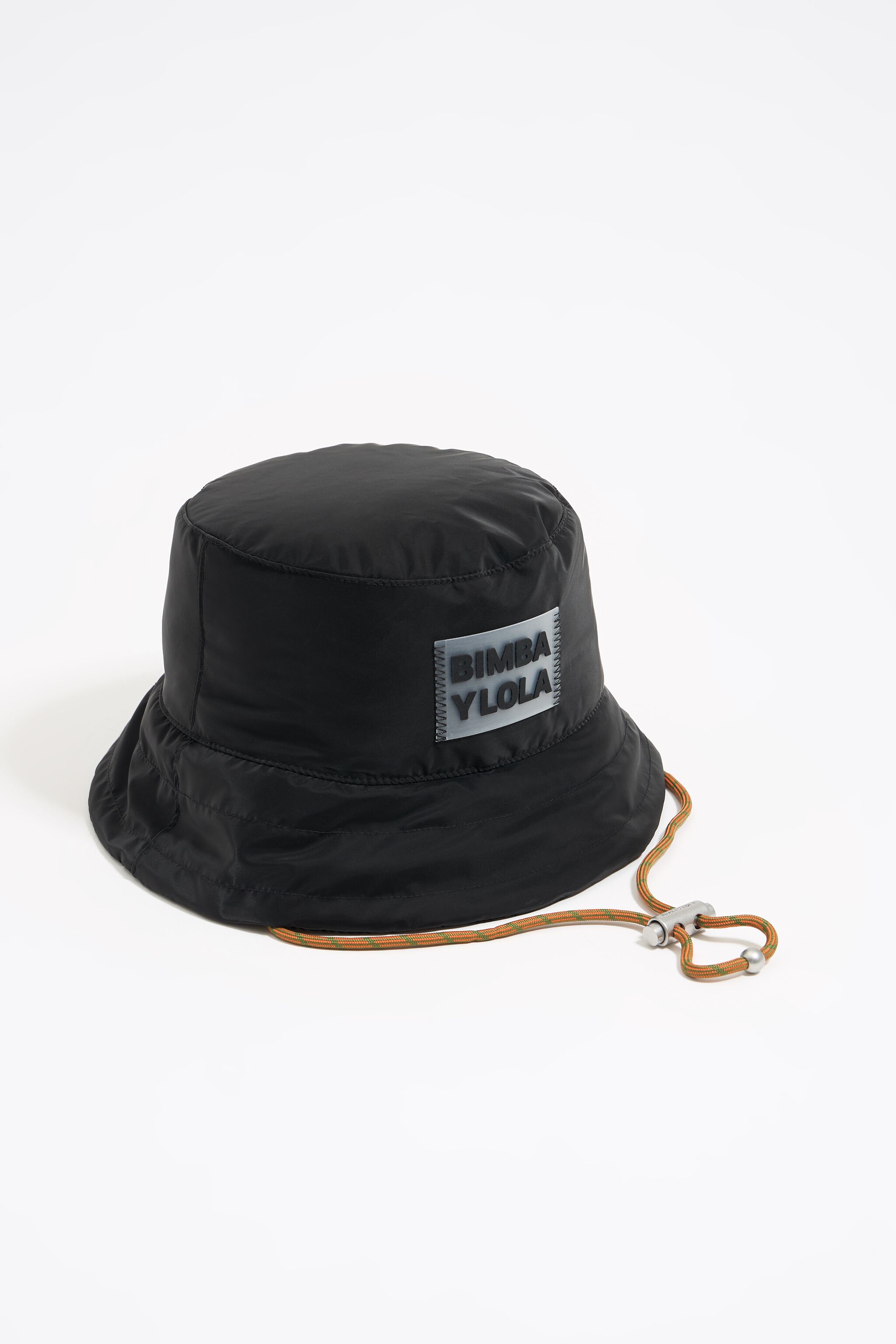 Black nylon bucket hat