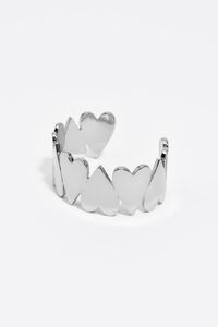 Silver hearts rigid bracelet