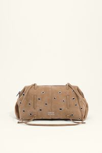 Medium beige suede studded Lolita bag