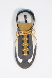 Cream suede and fabric 13 22 sneaker