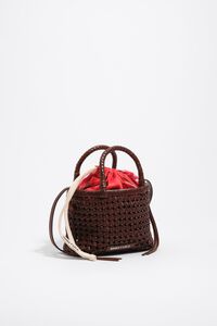 Red nylon scarf Pouch bag