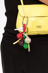 Braided beads and cord key ring