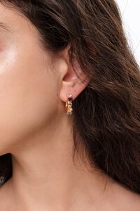 Multicolor crystal hoop earrings