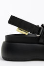 Black leather buckles platform sandal Black leather buckles platform sandal
