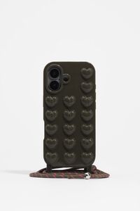 Dark green shiny silicone case for iPhone 16