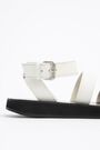 Flat white leather straps sandals Flat white leather straps sandals