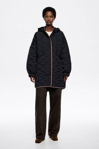 Black padded jacket hood