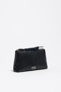 Large black leather purse