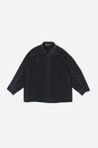 Black studded denim shirt