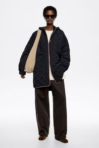 Black padded jacket hood Black padded jacket hood