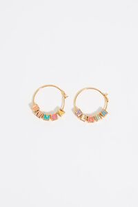 Multicolor Dice logo hoop earrings