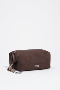 Medium mocha nylon make-up case
