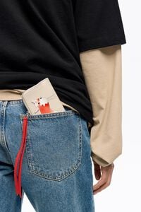 Stone leather Fr&iacute;o Peludo card holder/coin purse