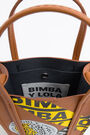 Tan printed mini tote bag Tan printed mini tote bag