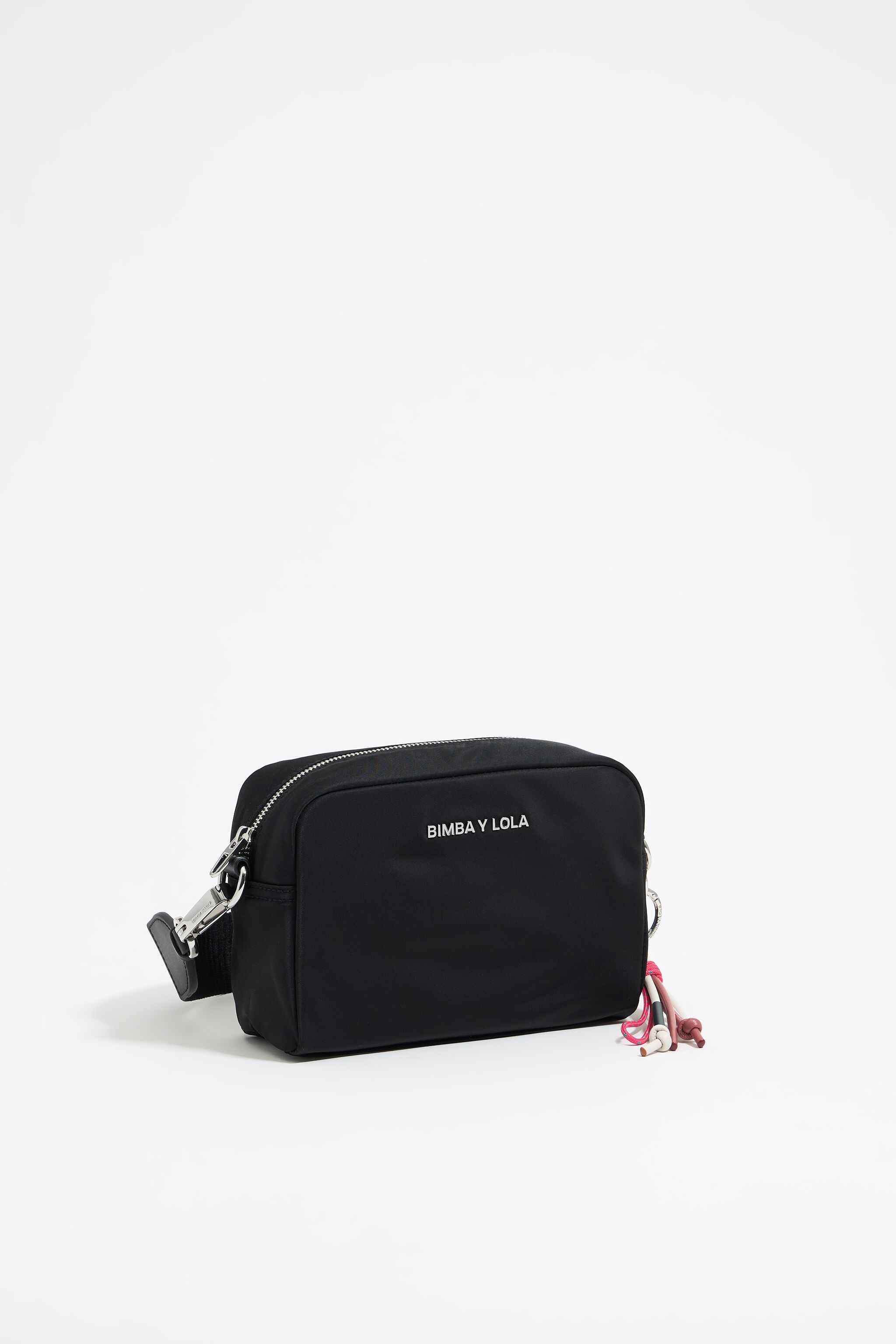 Small black nylon crossbody bag