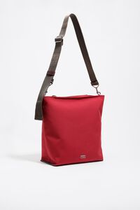 Large dark red gabardine Carlino bag
