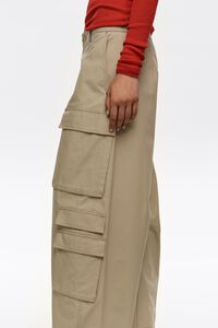 Sand cotton multi-pocket trousers