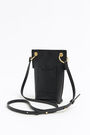 Black leather phone minibag Black leather phone minibag