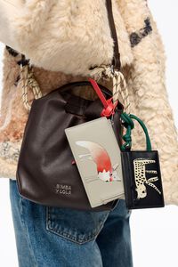 Stone leather Fr&iacute;o Peludo card holder/coin purse