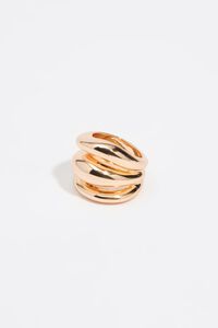 Gold irregular three-band ring