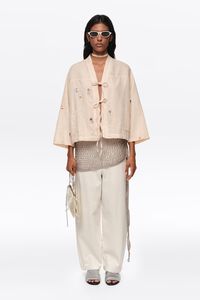 Sand mini embroidered kimono jacket