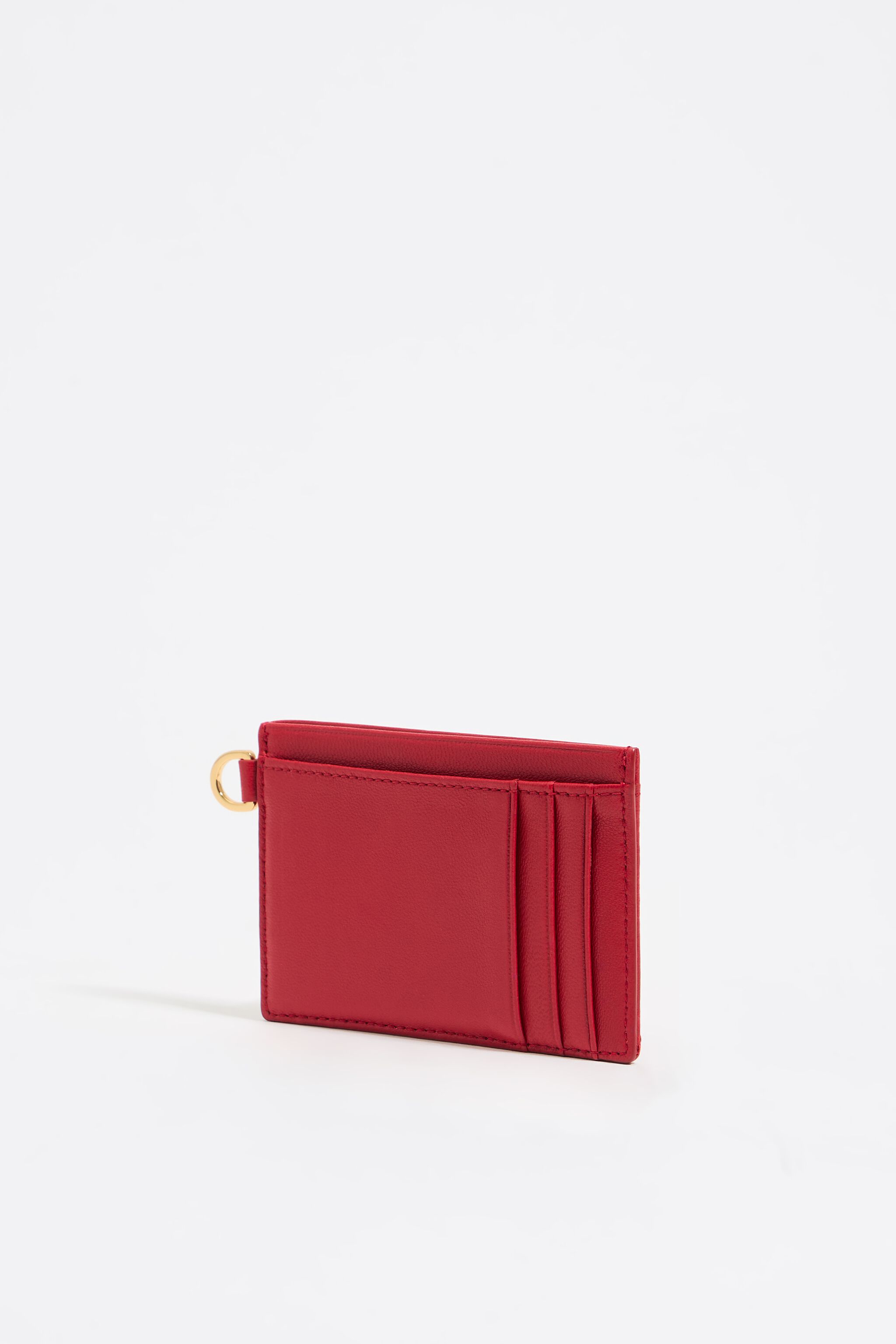 Red leather card holder