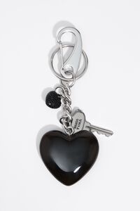 Metal key ring with key and heart