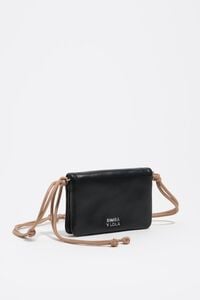 Small black leather flap purse