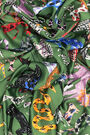 Green art brut animal scarf Green art brut animal scarf