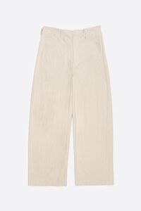 Ivory corduroy barrel leg trousers
