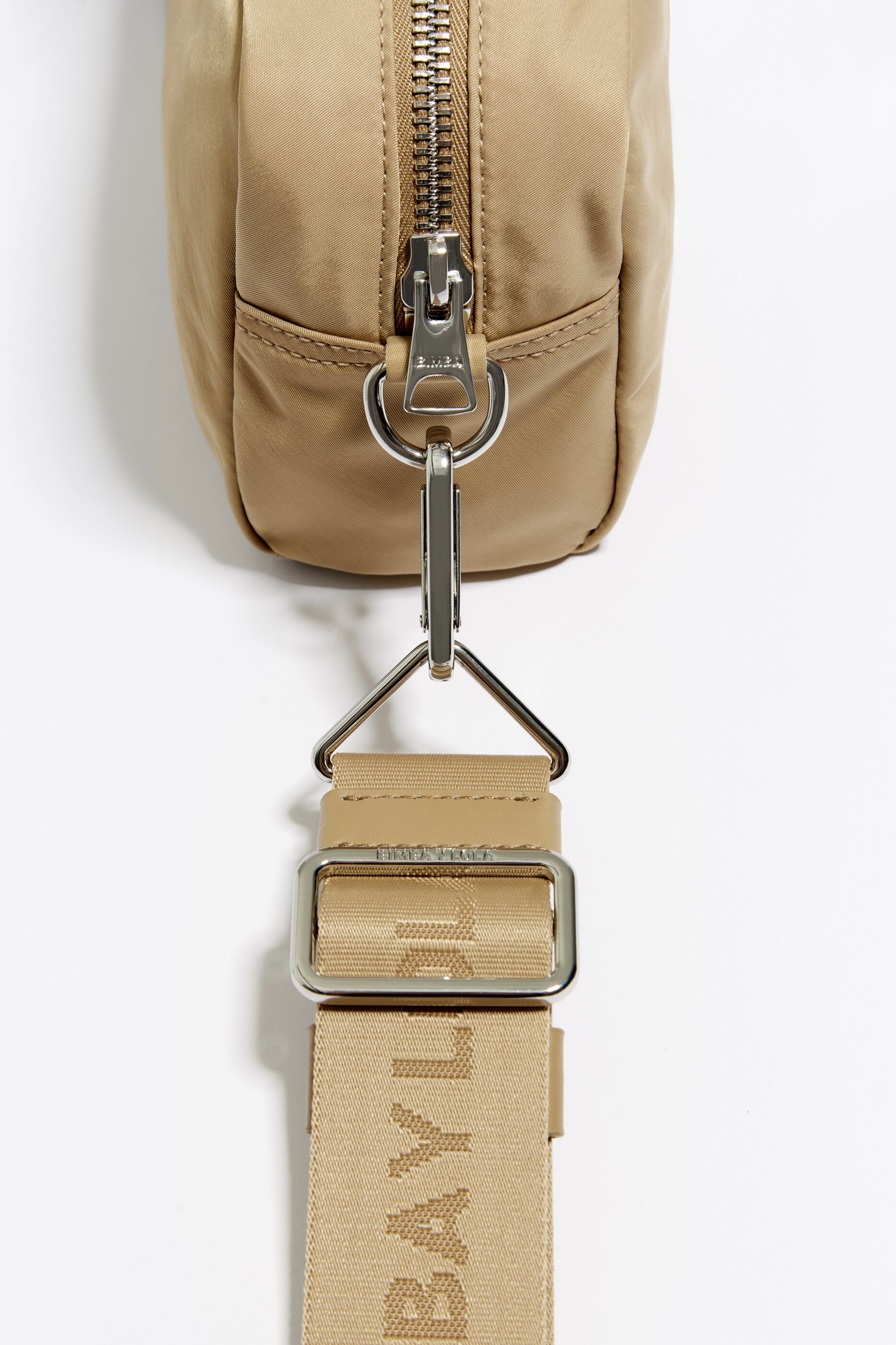 Tan nylon outlet crossbody bag