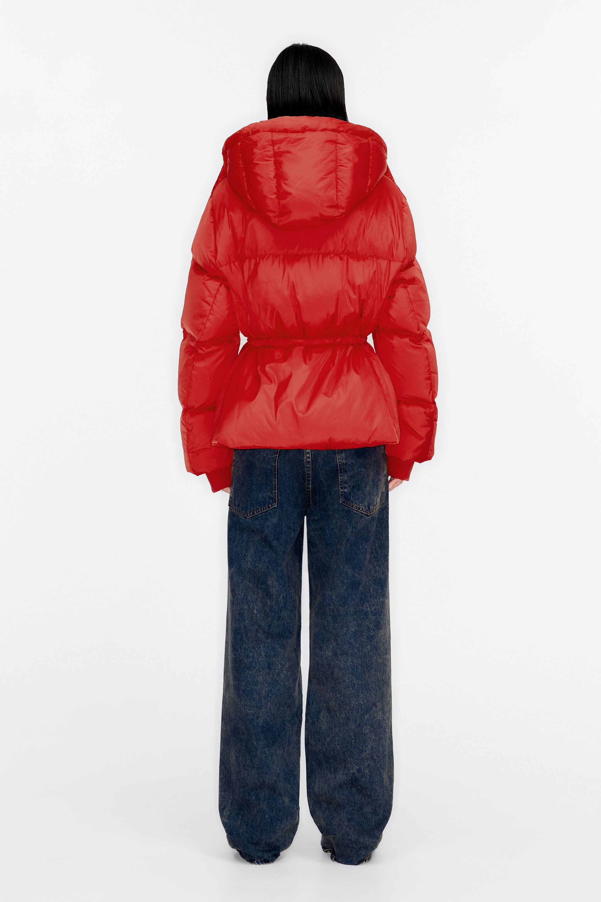 Cheap red puffer outlet jacket
