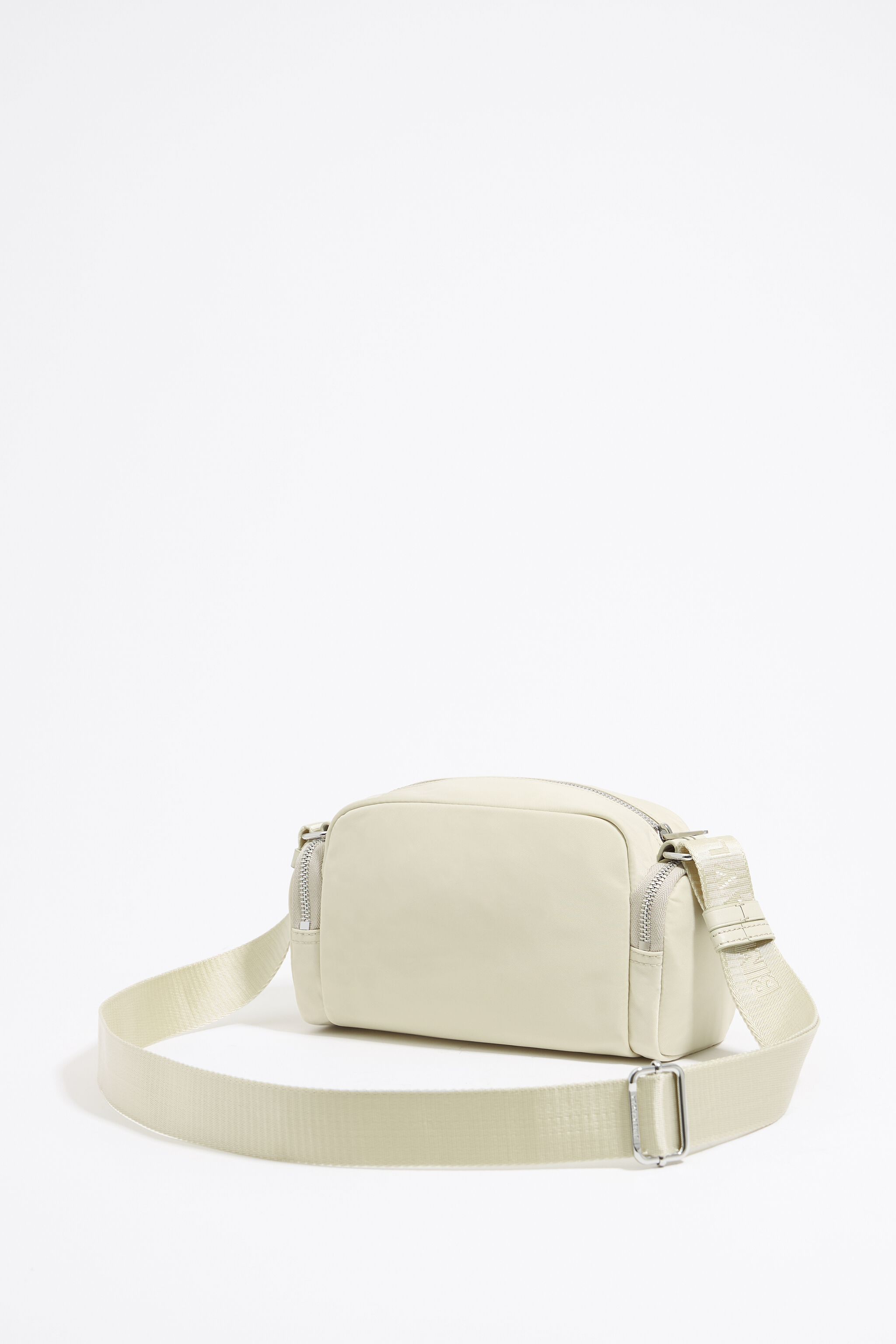 Small stone white nylon crossbody bag
