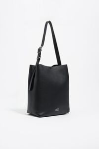Large black leather Carlino bag