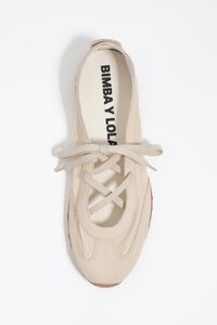 Bone-colored suede and nylon 13 10 sporty ballerina