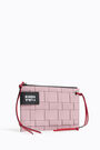 Pink plaited leather envelope make-up case Pink plaited leather envelope make-up case