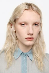 Light blue mini rhinestones boxy shirt