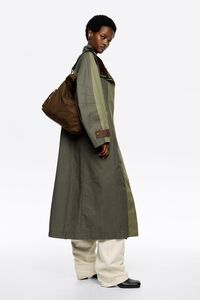 Medium dark khaki waxed gabardine Pocket Paper bag