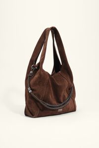 Large coffee suede Paper bag