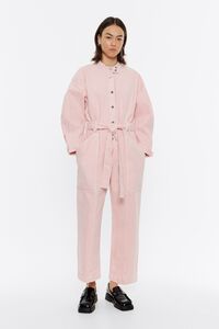 Pink denim cargo jumpsuit Pink denim cargo jumpsuit
