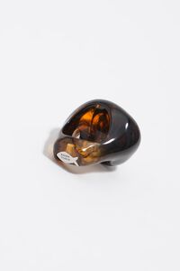Amber resin seashell ring
