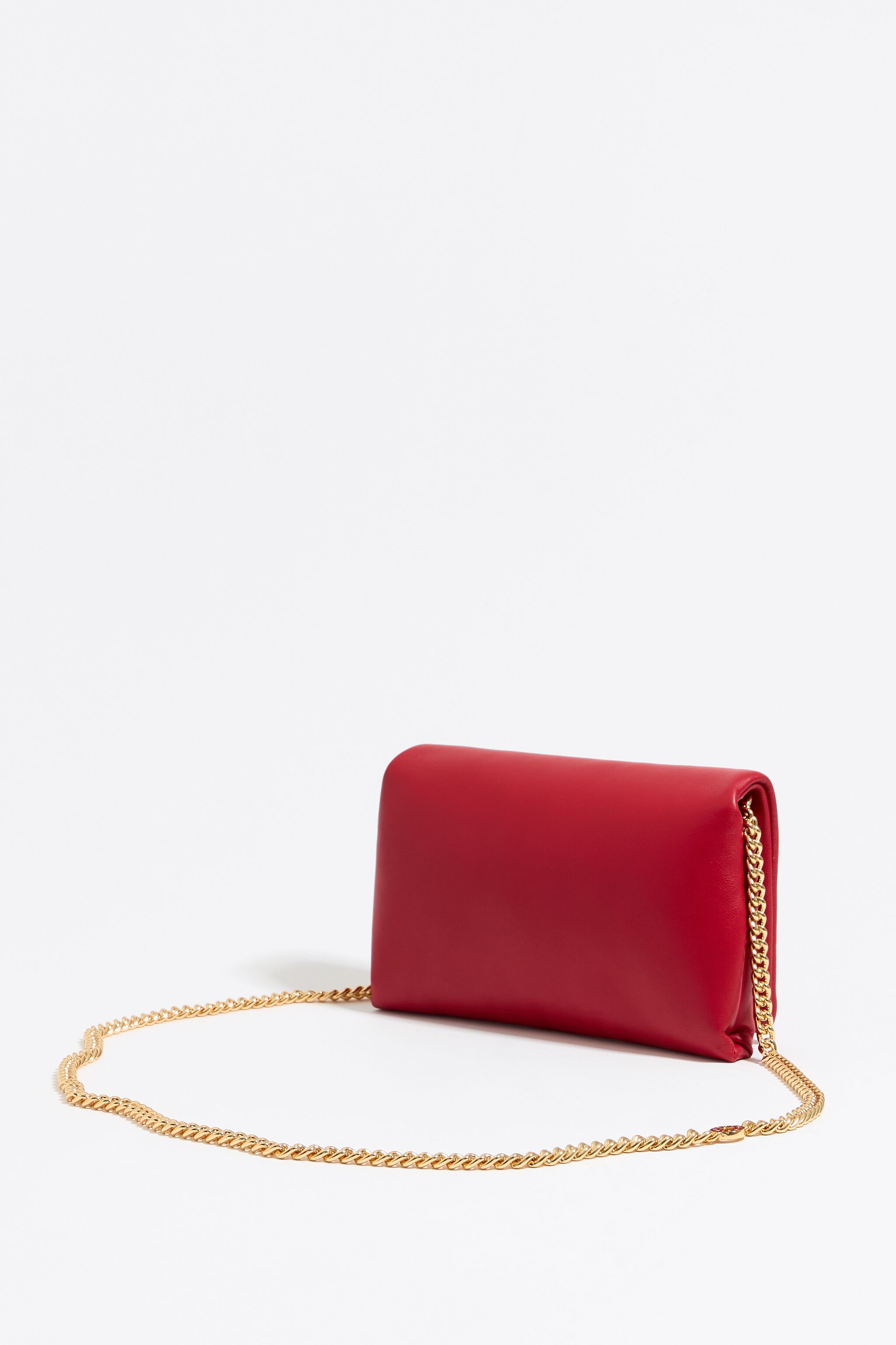 Red clutch outlet bag with strap